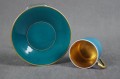 Rosenthal zielono złota porcelanowa filiżanka do mokki