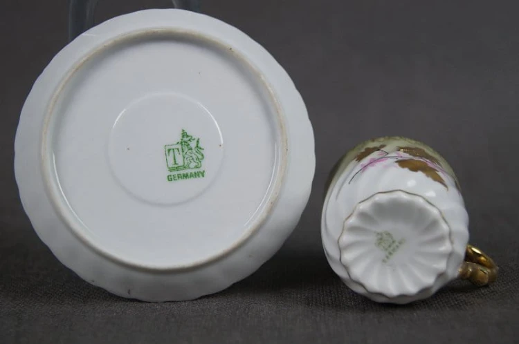 Secesyjna porcelana Tetteu filiżanka ze spodkiem 1