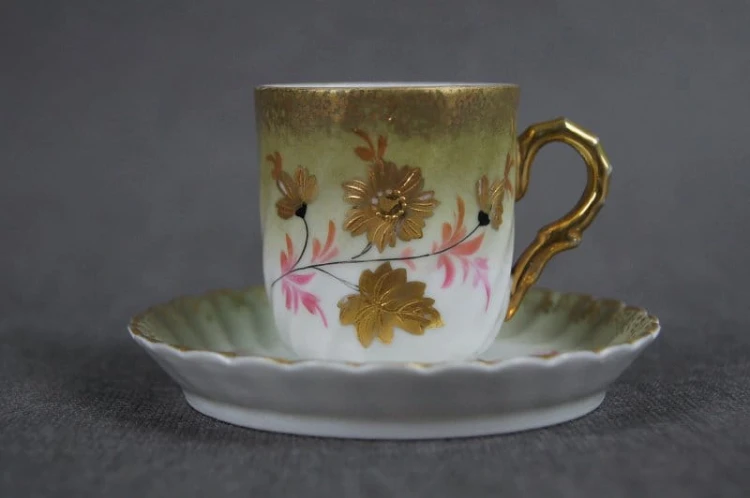 Secesyjna porcelana Tetteu filiżanka ze spodkiem 2