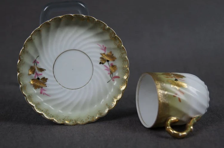 Secesyjna porcelana Tetteu filiżanka ze spodkiem 2
