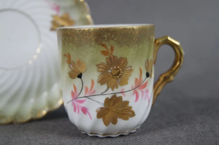 Secesyjna porcelana Tetteu filiżanka ze spodkiem 2