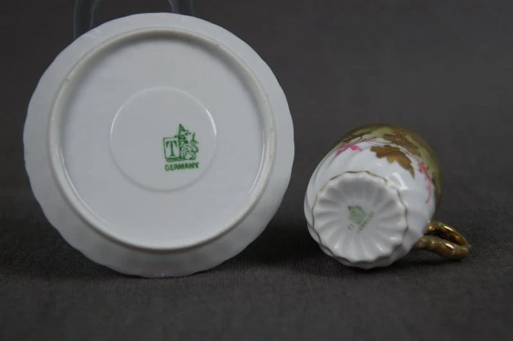 Secesyjna porcelana Tetteu filiżanka ze spodkiem 2