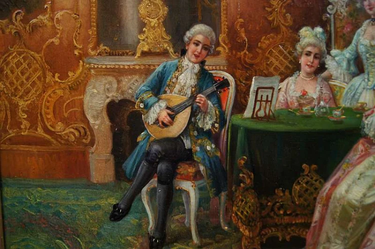 Pałacowy obraz - salonowy koncert - Stephan Sedlacek (1868-1936)