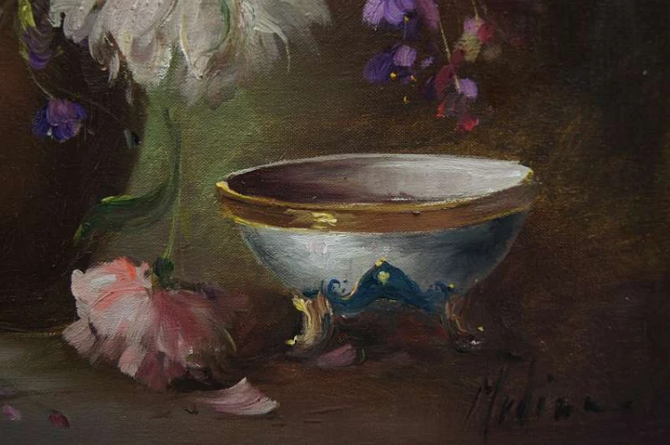 Medina Louisa pałacowe kwiaty stary obraz