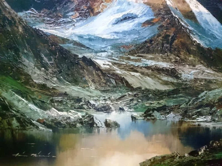 Obraz olejny MATTERHORN Heinz Munnich 1921r UNIKAT
