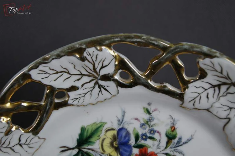 Śląsk porcelanowa patera talerz XIX wiek