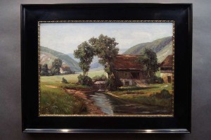 Stary obraz widok Sudety August Schubert