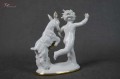 Porcelana Carl Scheidig Figurka Rozbawiony malec z koziołkiem Cudo !!!