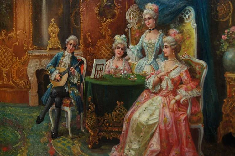 Pałacowy obraz - salonowy koncert - Stephan Sedlacek (1868-1936)