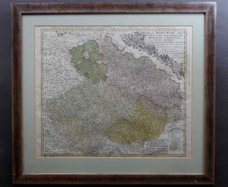 BOHEMIAE SILESIAE MORAVIAE MAPA ORYGINAŁ 1748r.