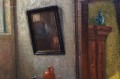 Stary obraz Scena we wnętrzu Jörg Sommer ur.1881r 