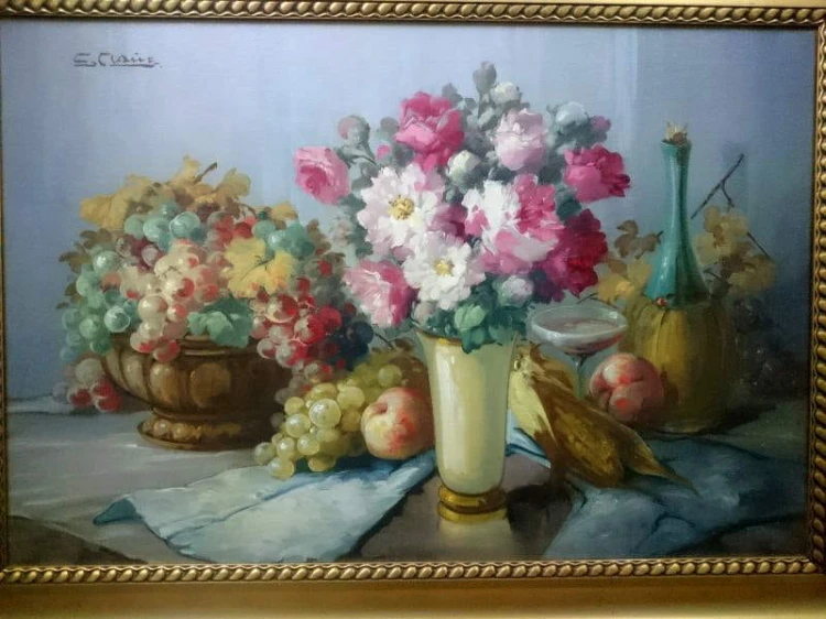 Obraz Olejny Georg CLAUS Martwa Natura z Kwiatami RARYTAS