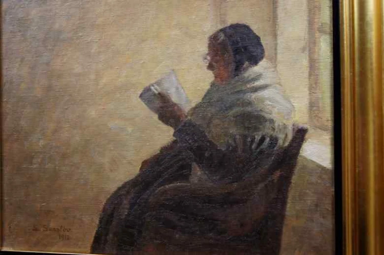 NASTROJOWY OBRAZ - ZACZYTANA BABCIA
