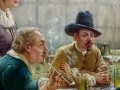 Obraz olejny despoty przy stole Jörg Sommer ur.1881r