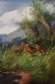 Pejzaż z bażantami animalistyczny obraz - Eugen Frank - Colon