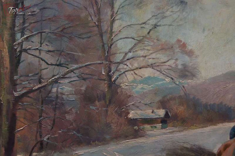Paul John Walch Zwózka drewna zimą 1935 Polecam!!! 