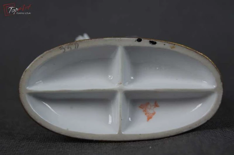 Porcelana Carl Scheidig Figurka Rozbawiony malec z koziołkiem Cudo !!!