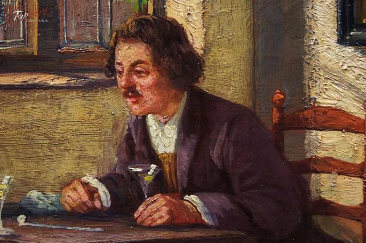 Stary obraz Męski Dyskurs JÖRG SOMMER ur1881 r