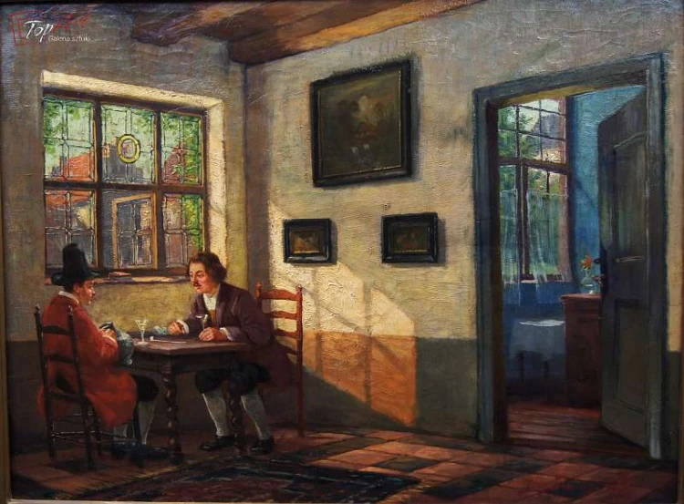 Stary obraz Męski Dyskurs JÖRG SOMMER ur1881 r