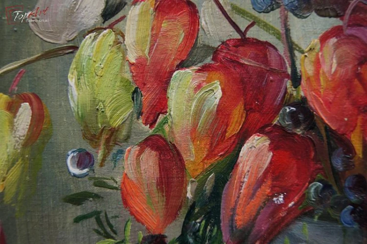 Cudowny UNIKAT Kwiaty ~ HEDWIG PETERMANN ur.1877r