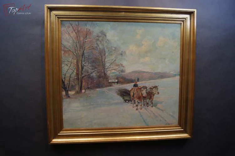 Paul John Walch Zwózka drewna zimą 1935 Polecam!!! 