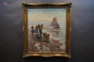 Stary obraz Harry Haerendel powrót z połowu Polecam !!!