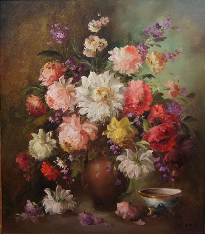 Medina Louisa pałacowe kwiaty stary obraz