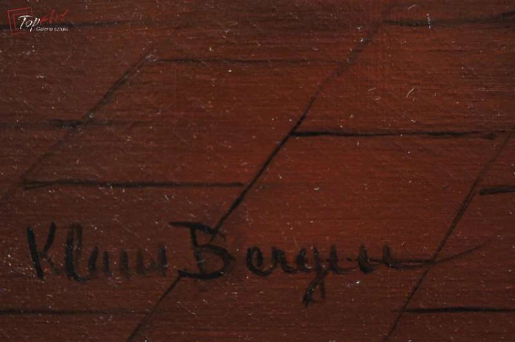 Stary obraz Klaus Bergen Dysputy przy stole