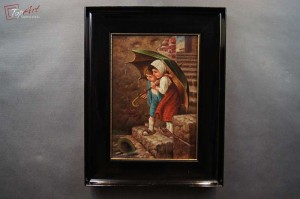 Stary obraz olejny Dzieci 2 Polecam !!! 