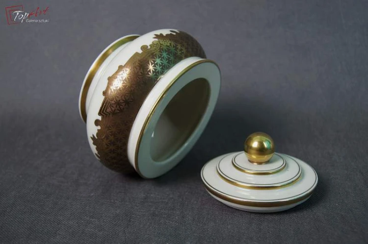 Art Deco złocona bombonierka Paul Müller