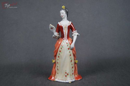 Porcelana Hollohaza Węgry lata 60 Figura Damy z lusterkiem.Okaz!!!