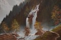 Górski wodospad w Pitztal malarstwo szpachlowe Gustav Weis