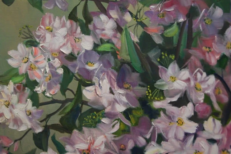 Helmuth Andreas Volkwein Kwiat Rhododendronu wybitny obraz olejny