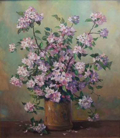 Helmuth Andreas Volkwein Kwiat Rhododendronu wybitny obraz olejny