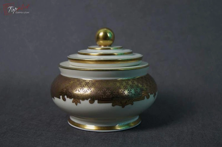 Art Deco złocona bombonierka Paul Müller