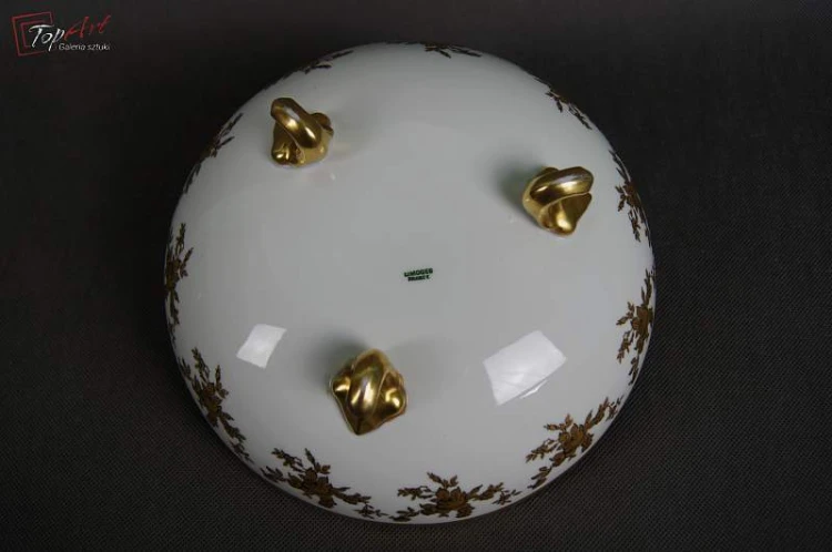 Bajeczna złocona porcelanowa patera Limoges