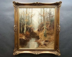 Jesienny nastrojowy leśny strumyk - Bernauer dekoracyjny obraz !!!