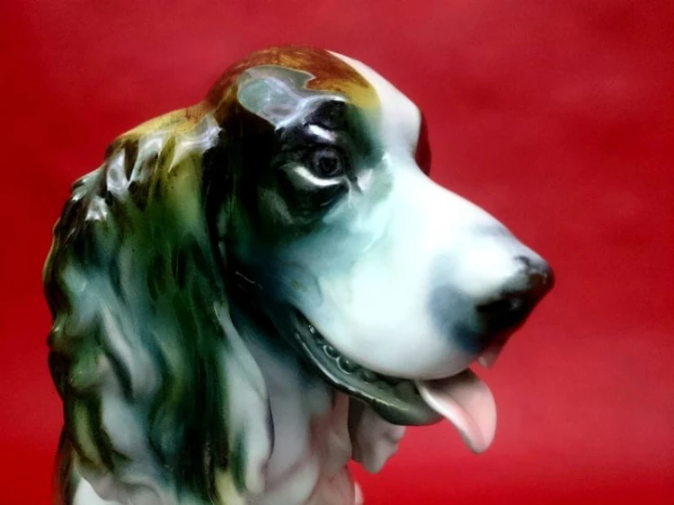 Porcelana JRJS CLUJ olbrzymia figura Cocker Spaniel