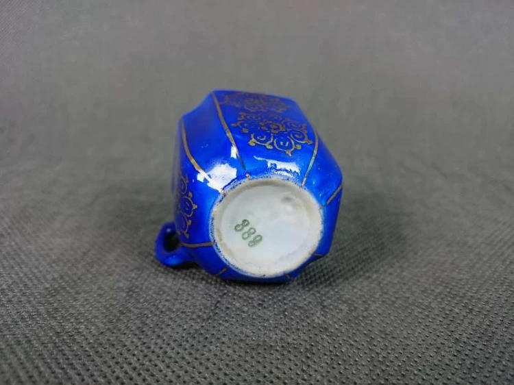 Edytuj produkt: Mokka - espresso niebieska i złocona
