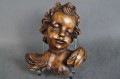 Rzeźba w drewnie duża głowa amor putto !!!