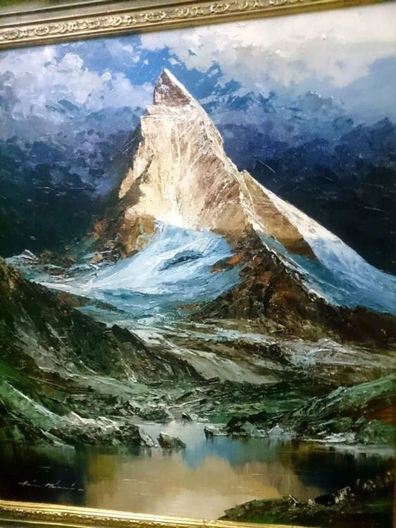 Obraz olejny MATTERHORN Heinz Munnich 1921r UNIKAT