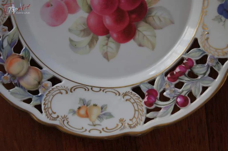 Schumann porcelana patera deserowa z owocami 1