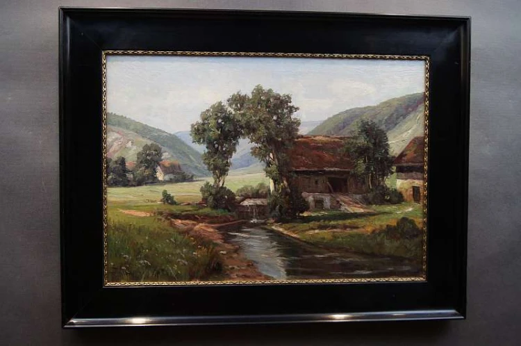 Stary obraz Sudety - August Schubert !!!
