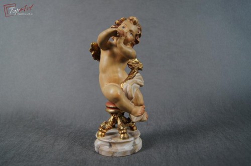 Putto siedzący Amor rzeźba w drewnie okaz !!!