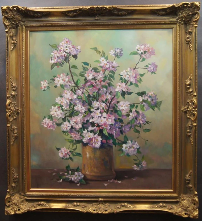 Helmuth Andreas Volkwein Kwiat Rhododendronu wybitny obraz olejny