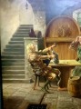 Obraz olejny Jurgen Winter U mnicha wino i kości