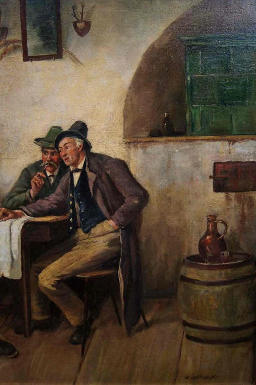 Stary obraz biesiada w oberży - Willy Lichtschlag