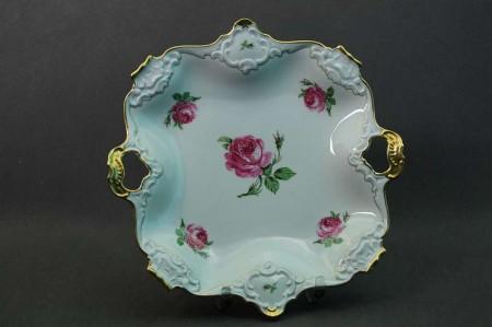 Porcelana Alka cudowna patera różę złoto