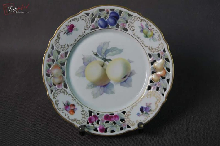 Schumann porcelana talerz deserowy z owocami 2