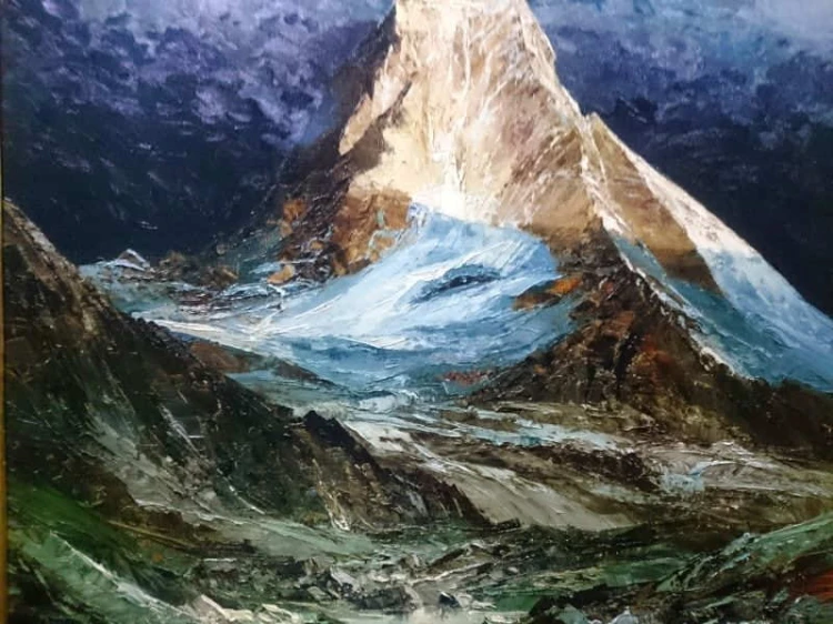 Obraz olejny MATTERHORN Heinz Munnich 1921r UNIKAT
